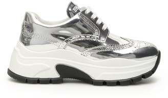 womens silver prada sneakers