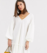 Thumbnail for your product : Asos Tall ASOS DESIGN Tall textured smock dress with frill hem