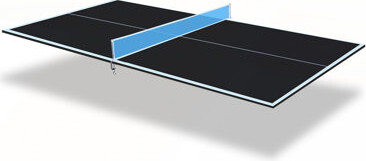 BURDOCK 8ft Black Mid-Size Foldable & Portable Table Tennis Conversion Top for Indoor Games Easy Setup and Storage