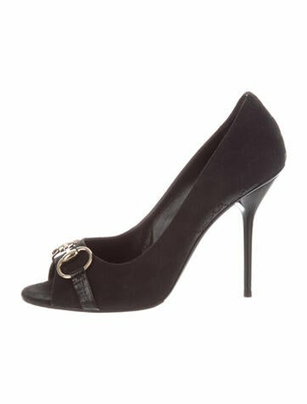 Gucci GG Canvas Pumps Black ShopStyle Slingbacks