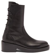 Thumbnail for your product : Ann Demeulemeester Back Lace-up Leather Ankle Boots - Black