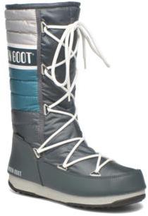 Moon Boot Women's We Quilted Lace-Up Ankle Boots In Blue - Size Uk 5.5 / Eu 39