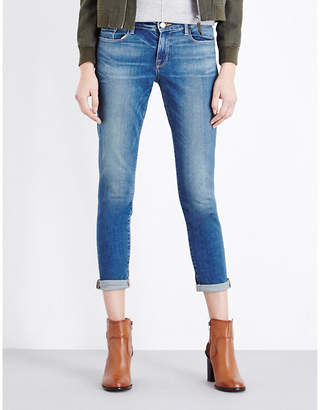Frame Le Garcon turn-up skinny mid-rise jeans