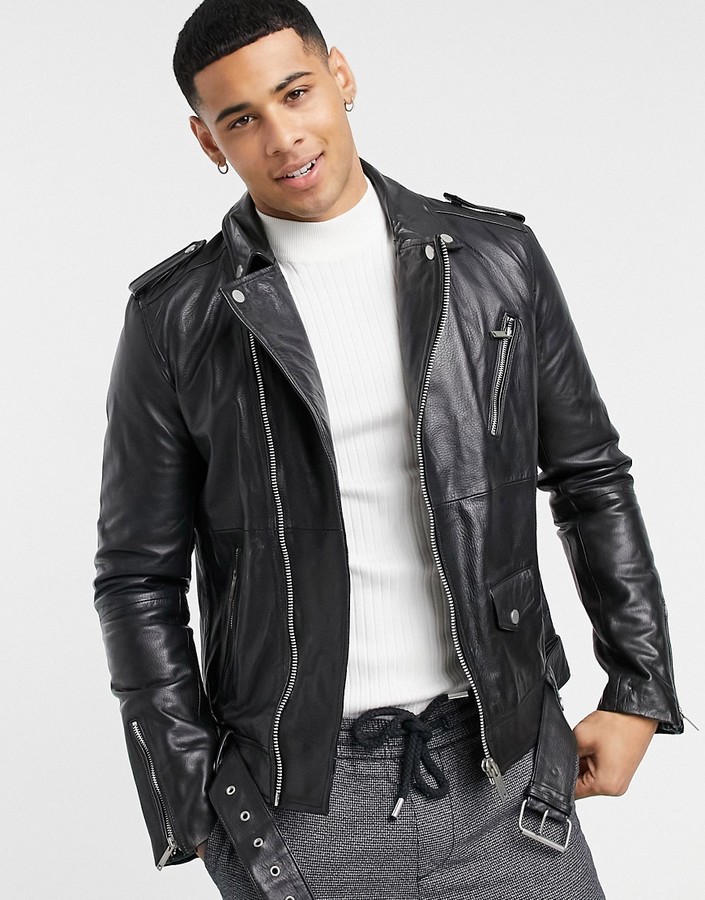 men's oversized leather jacket