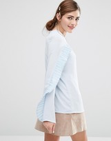 Thumbnail for your product : Fashion Union Long Sleeved Top With Pleated Ruffle Trim