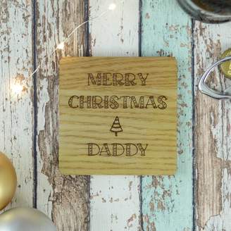 Chalk and Cheese Candles and Wax Melts Daddy Merry Christmas Personalised Engraved Coaster