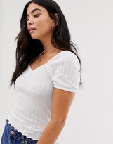 Thumbnail for your product : New Look square neck tee in white