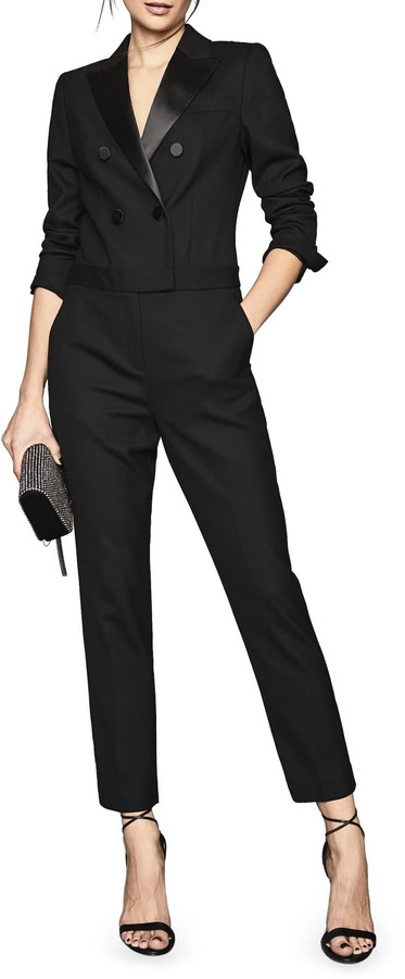 long sleeve tuxedo jumpsuit