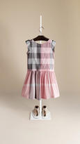 Thumbnail for your product : Burberry Check Gathered Pocket Detail Cotton Dress