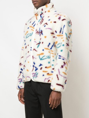 John Elliott Abstract-Print Polar Zip-Up Jacket
