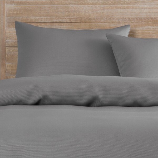 Vue 3pcKingNoraDuvetCoverSetGray-VueElements:Microfiber,MachineWashable,Includes2Shams