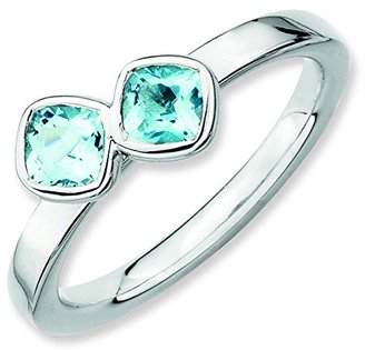 Stackable Expressions Size 9 - Topaz Double Cushion-Cut Sterling Silver Stackable Ring