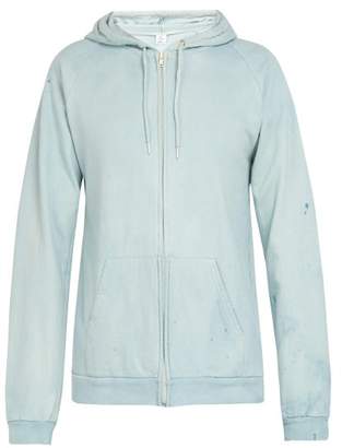 Audrey Louise Reynolds Zip Through Cotton Hooded Sweatshirt - Mens - Blue
