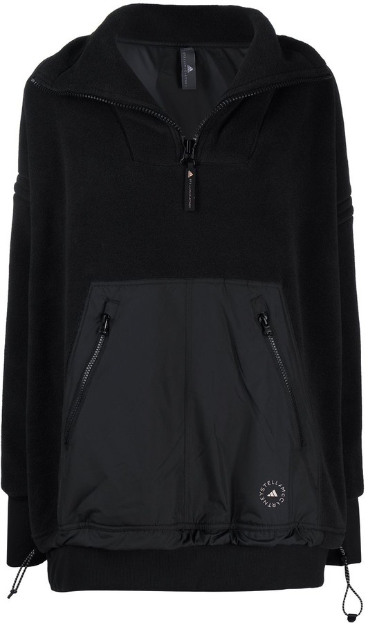 adidas black polyester fleece jacket