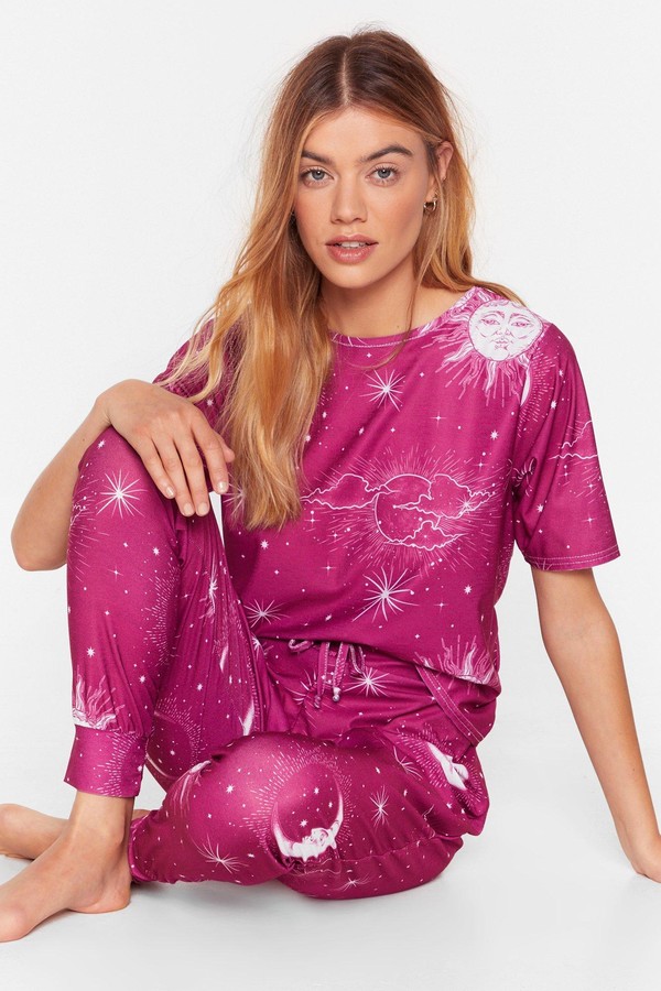 Nasty Gal Womens Night and Day Moon Pant Pajama Set - Purple - 10 -  ShopStyle Pyjamas