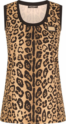 Fuyxxmer Women's Leopard Lips Graphic Tank Top – Sleeveless Casual Tee, Round Neck