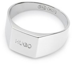 HUGO BOSS Signet Ring In Sterling Silver With Engraved Logo - Silver -  ShopStyle Jewelry