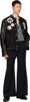 Thumbnail for your product : Balmain Black Paneled Leather Bomber Jacket