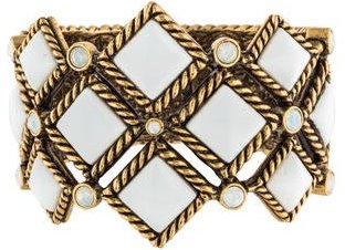Oscar de la Renta Resin & Crystal Geometric Cuff Bracelet