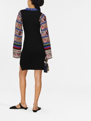Etro Contrast-Sleeve Knitted Dress