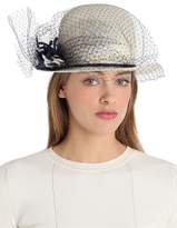 Thumbnail for your product : Alex Sisal Straw Bowler Hat W/ Net Tulle Veil
