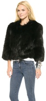Thumbnail for your product : DKNY Faux Fur Cropped Collarless Jacket