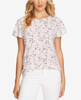 Thumbnail for your product : CeCe Printed Flutter-Sleeve Top