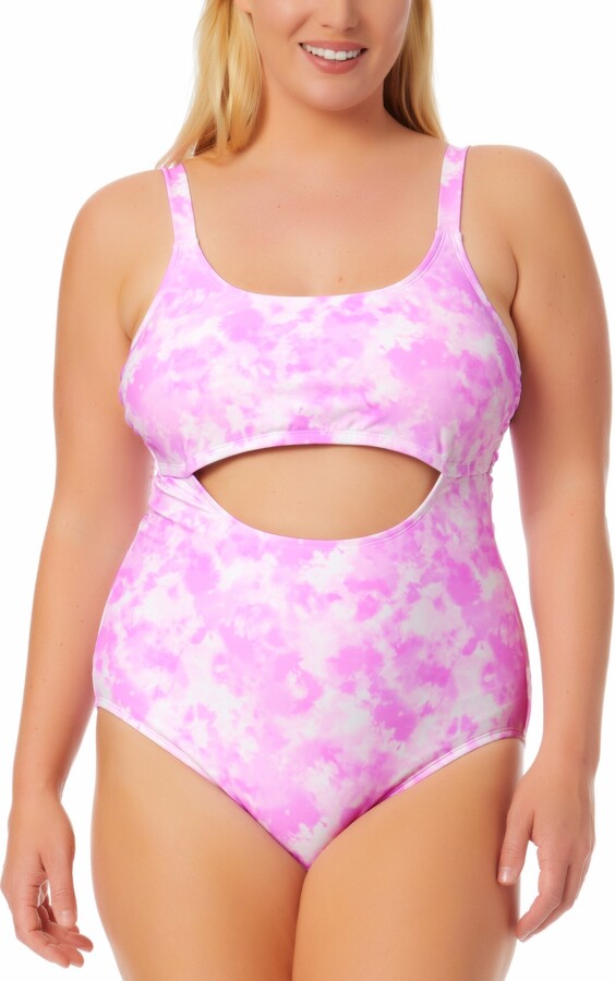 purple plus size swimwear