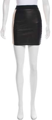 Mason Leather Contrast Skirt