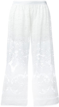 Just Cavalli open embroidery cropped trousers