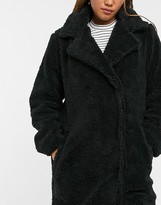 Thumbnail for your product : Brave Soul tasmin teddy coat in black