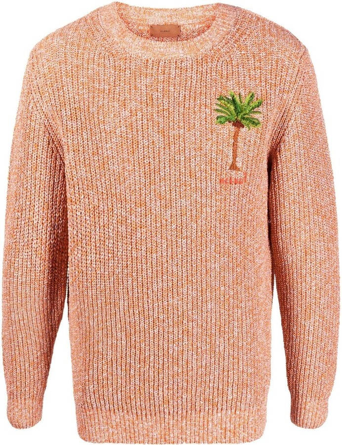 Orange Dusty Road Bandana Tie Dye Sweater L / LMHE016S21KNI0042285 by Alanui