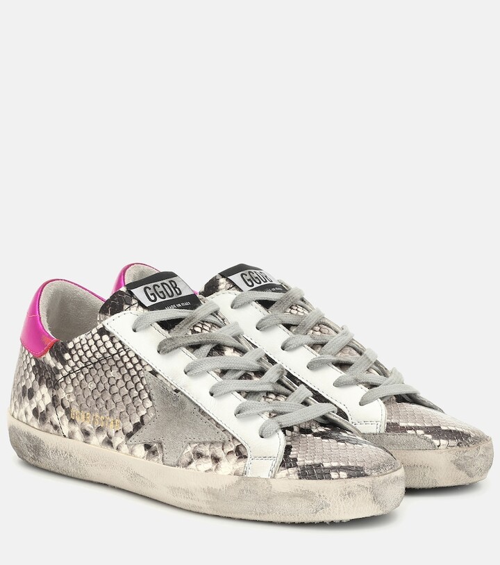 Golden Goose Super-Star snake-effect leather sneakers - ShopStyle