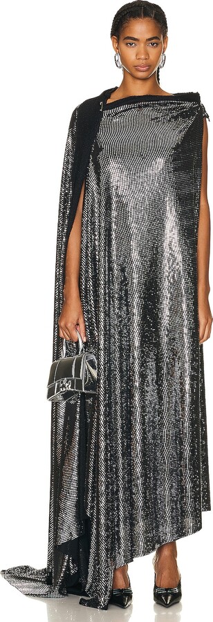 Balenciaga Minimal Gown in Metallic Silver ShopStyle Evening Dresses