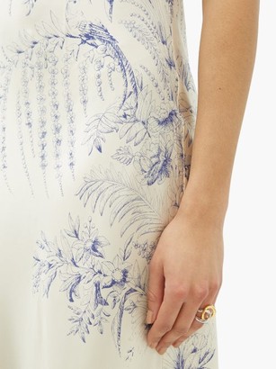 Carine Gilson Floral-print Silk-satin Slip Dress - White Print