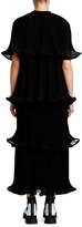 Thumbnail for your product : Stella McCartney Micro-Pleated Ruffle Tiered Keyhole Dress