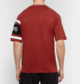 Thumbnail for your product : Givenchy Logo-embroidered Striped Cotton-jersey T-shirt - Red
