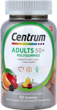 Centrum Centrum, Adults 50+ Multigummies, Assorted Natural Fruit, 90 Gummies