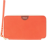 Thumbnail for your product : Chloé Coral Lizard-Embossed Leather Bea Wallet
