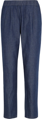 Equipment Hadley Cotton-chambray Tapered Pants - Blue