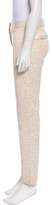Thumbnail for your product : Pink Tartan Metallic Print Mid-Rise Straight-Leg Pants