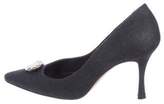 Thumbnail for your product : Manolo Blahnik Canvas High-Heel Pumps Grey Canvas High-Heel Pumps