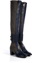 Thumbnail for your product : Laurence Dacade Leather/Stretch Crepe Over-the-Knee Boots