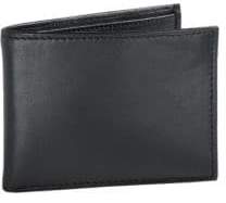 Black & Brown Black Brown Leather Passcase Wallet