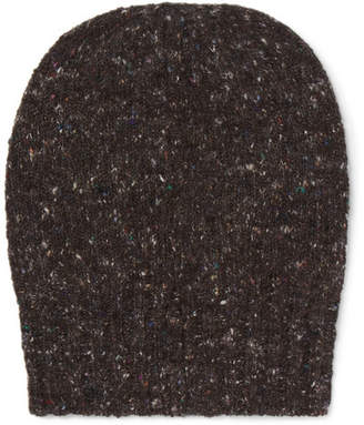 Anderson & Sheppard Ribbed Donegal Melange Wool And Cashmere-blend Beanie - Brown