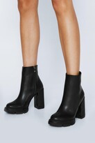 Thumbnail for your product : Nasty Gal Womens Faux Leather Chunky Heeled Ankle Boots