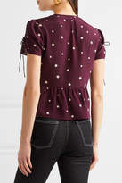 Thumbnail for your product : Madewell Belle Printed Silk Top - Burgundy