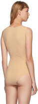 Thumbnail for your product : MM6 MAISON MARGIELA Beige Sleeveless Logo Printed Bodysuit