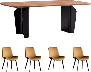 Animoe D Furniture Walnut home dining table and chair