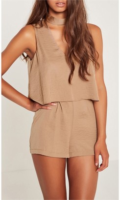 Missguided Choker Neck Double Layer Romper